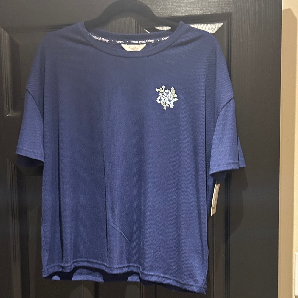 Martha Stewart Navy Sleepwear Set with shorts